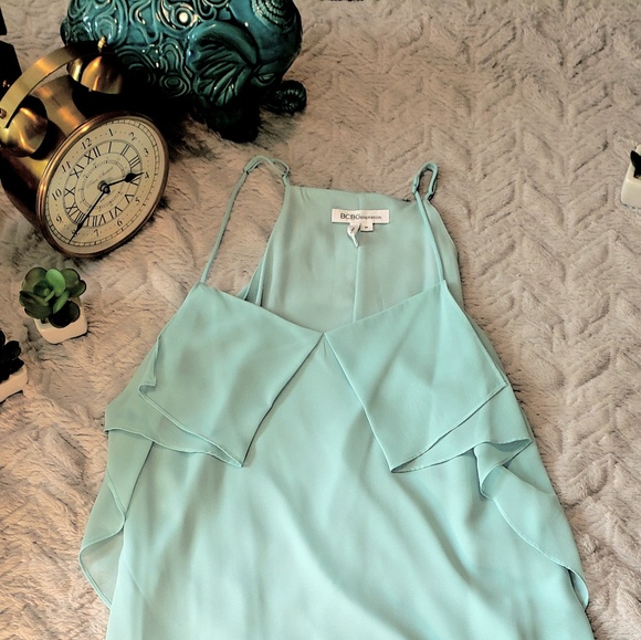 BCBGeneration Aqua Blue Hi Lo Slip Dress SZ M GUC - Picture 3 of 7